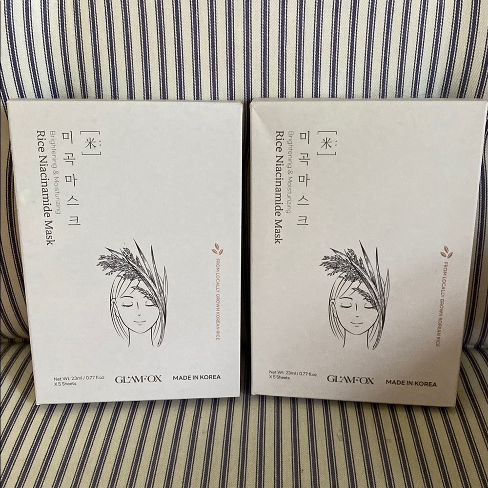 NWT Glamfox Rice Niacinamide Masks - 2 Boxes
